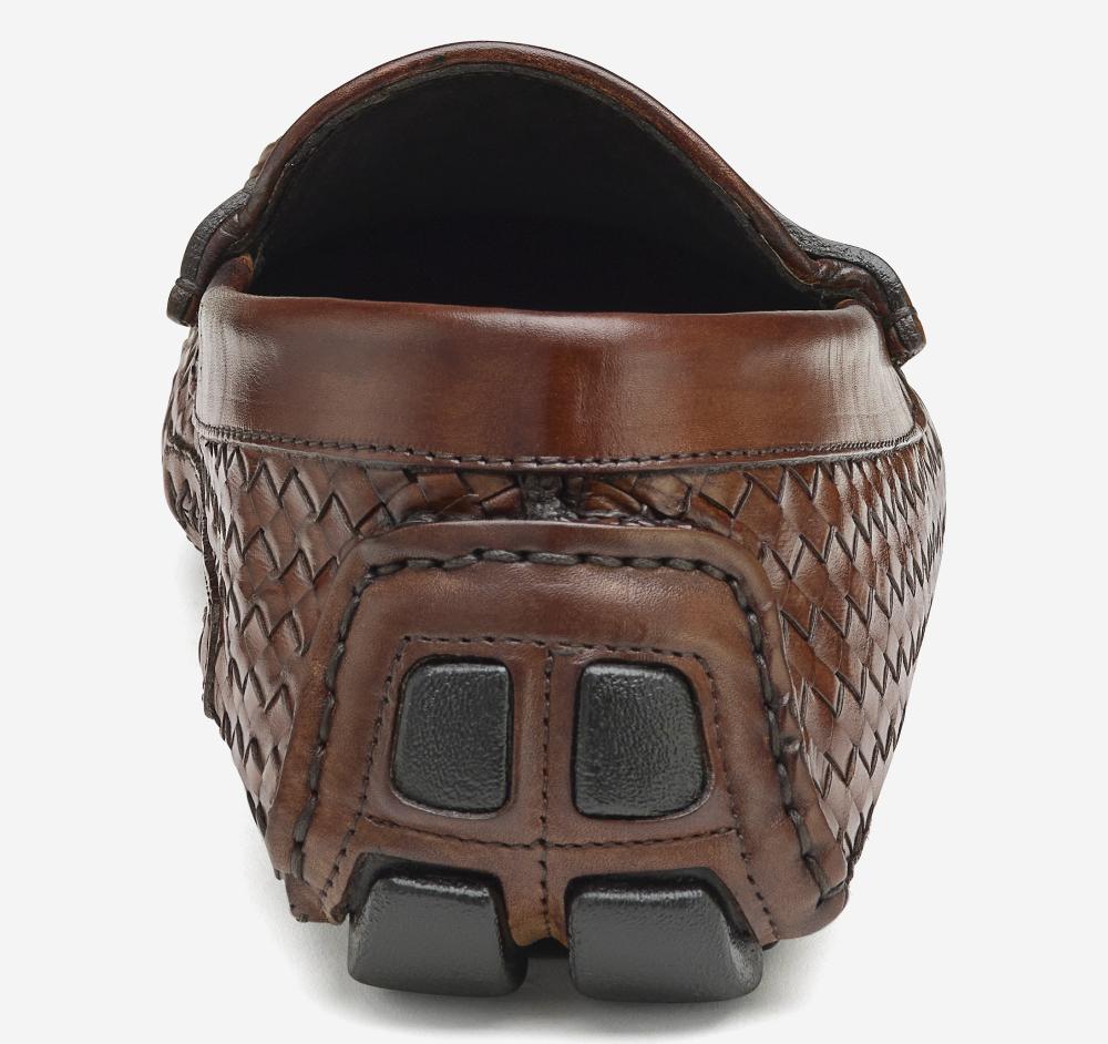 Johnston & Murphy Dayton Woven Penny Loafer Brown Italian Calfskin