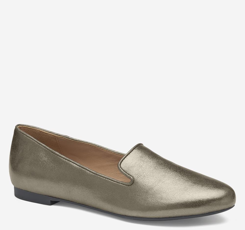johnston & murphy Delanie Loafer Pewter Metallic Sheepskin