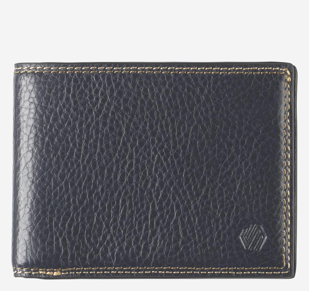 Johnston & Murphy Double Contrast Stitch Billfold Wallet Navy