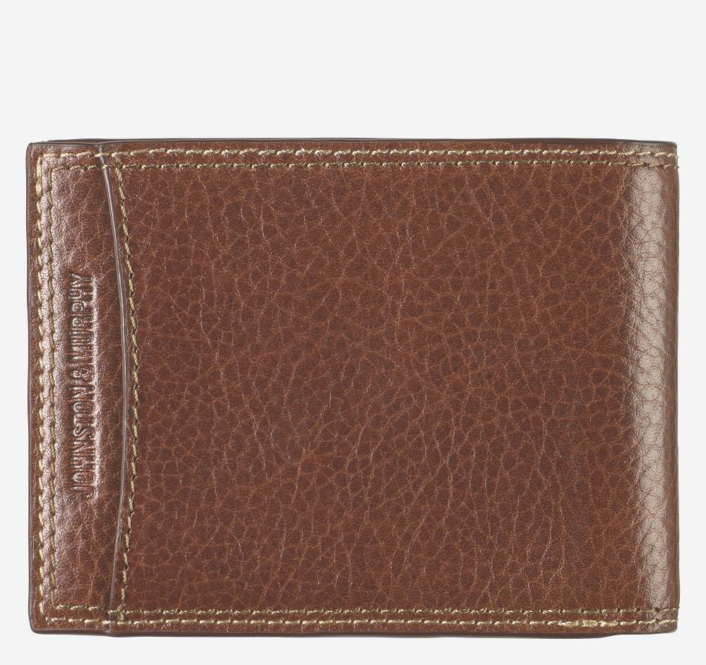 Johnston & Murphy Double Contrast Stitch Billfold Wallet Tan