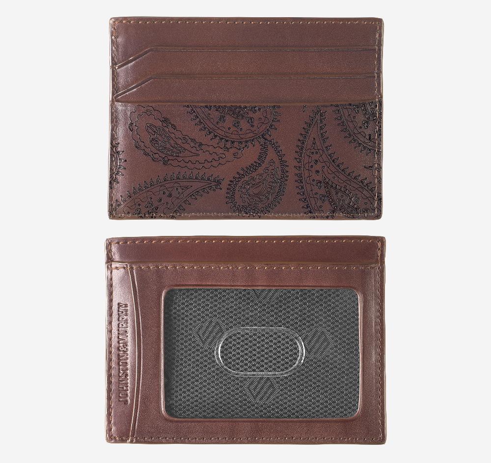 johnston & murphy Dress Paisley Weekender Card Wallet Mahogany