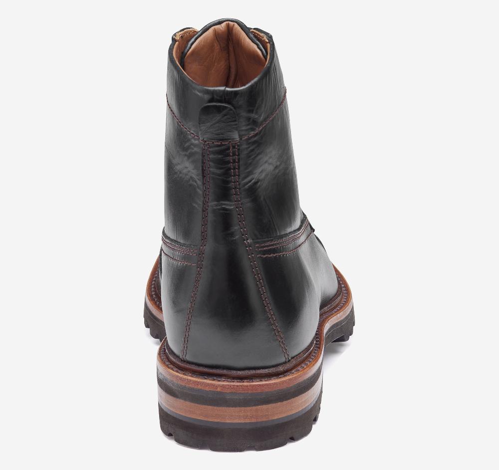 Johnston & Murphy Dudley Lug Cap Toe Boot Black Full Grain