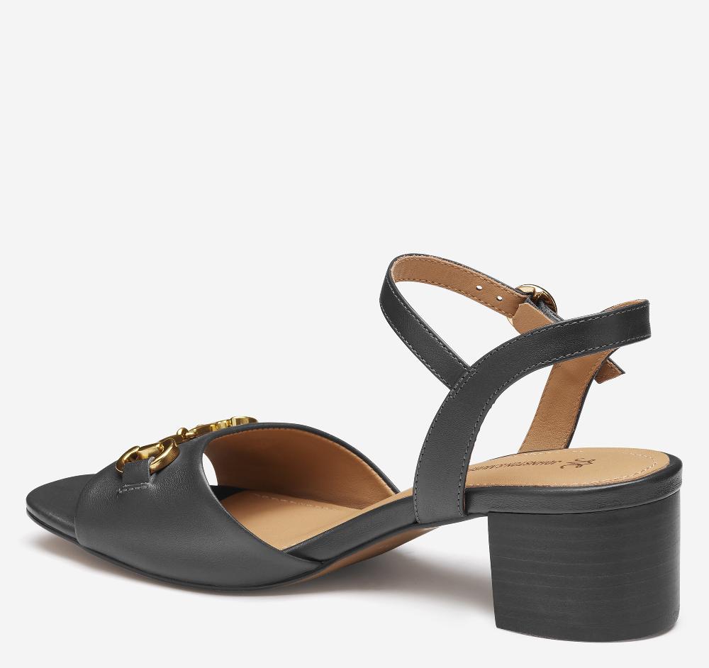 Johnston & Murphy Edith Bit Sandal Black Glove Leather
