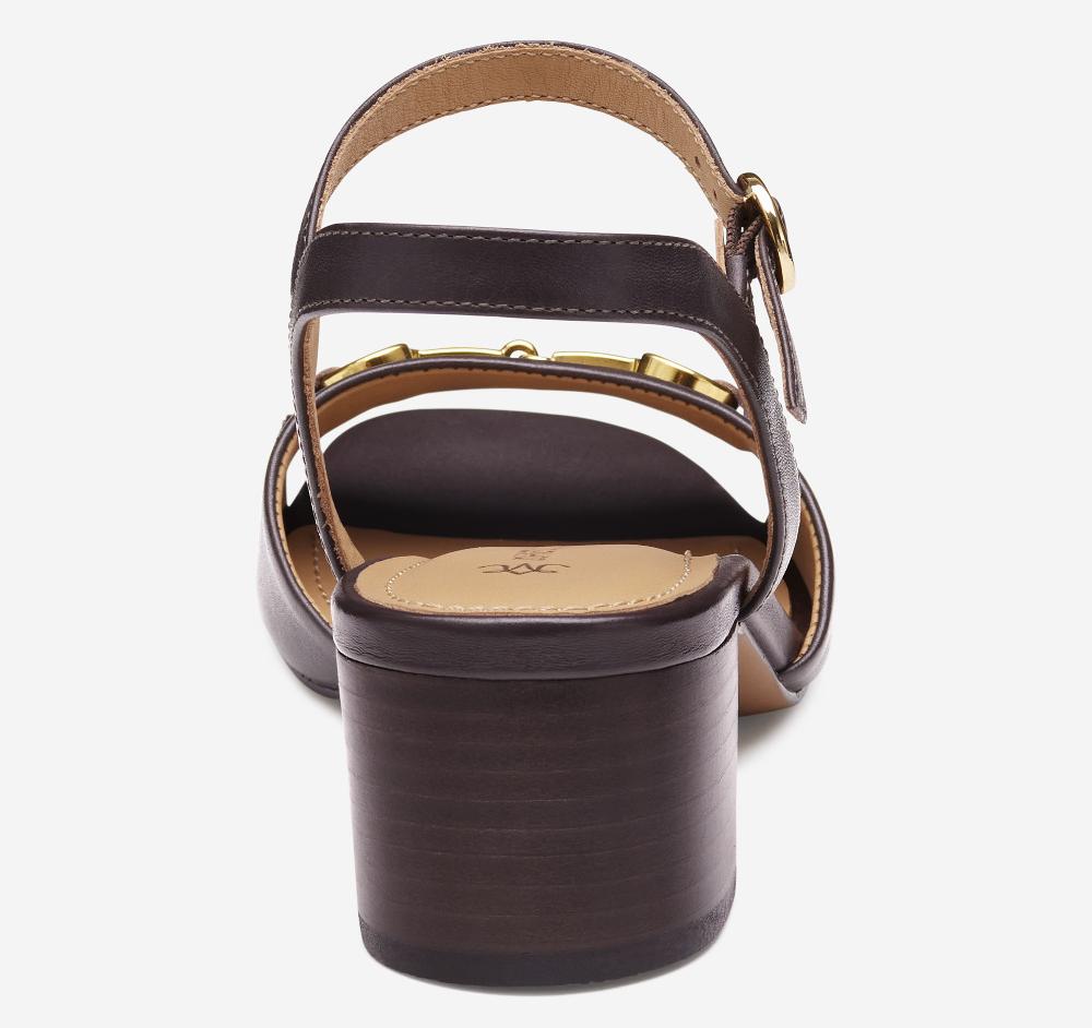 Johnston & Murphy Edith Bit Sandal Dark Brown Glove Leather