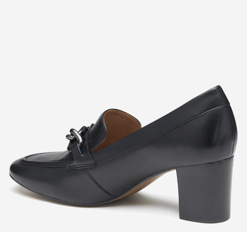 Johnston & Murphy Eleanor Chain Loafer Black Calfskin