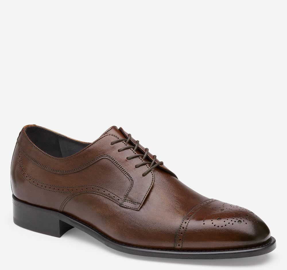 johnston & murphy Ellsworth Cap Toe Brown Italian Calfskin