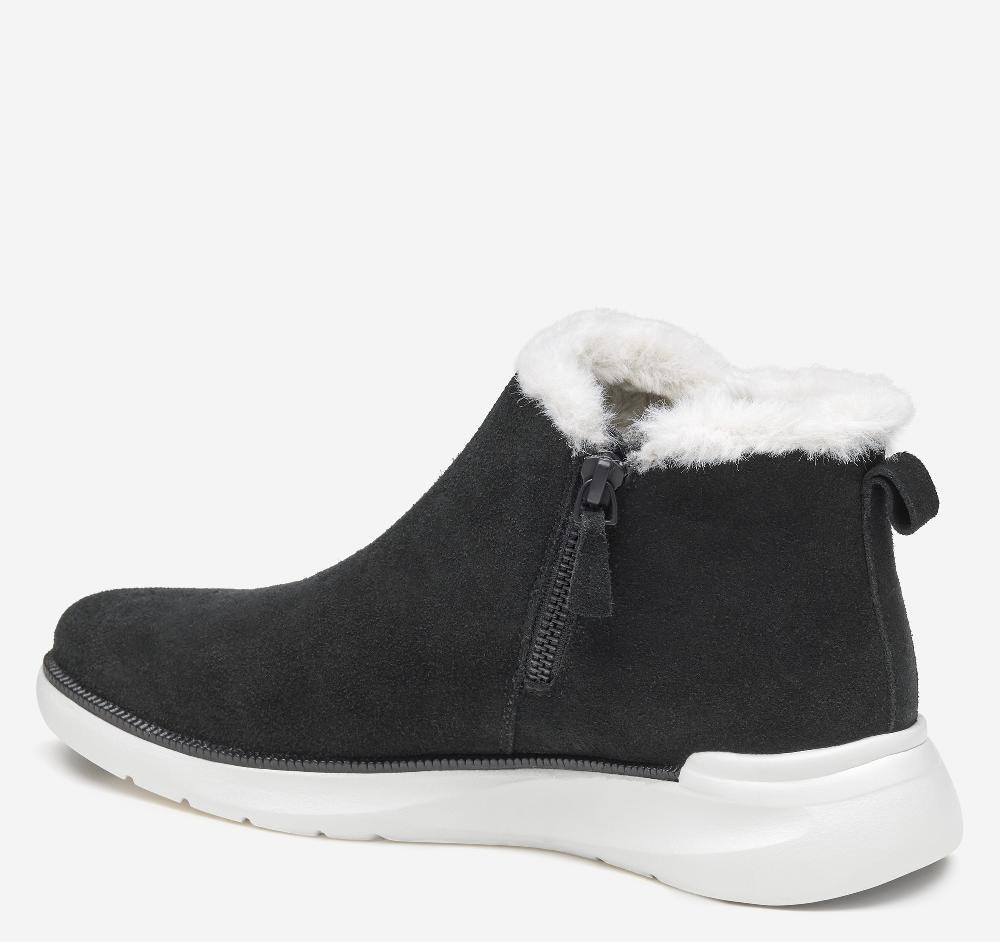 Johnston & Murphy Emery Shearling Bootie Black Waterproof Suede