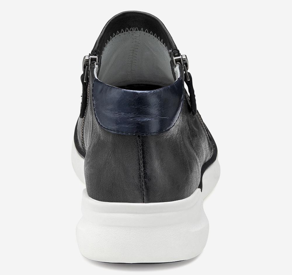 Johnston & Murphy Emery Zip Bootie Black Italian Washed Sheepskin