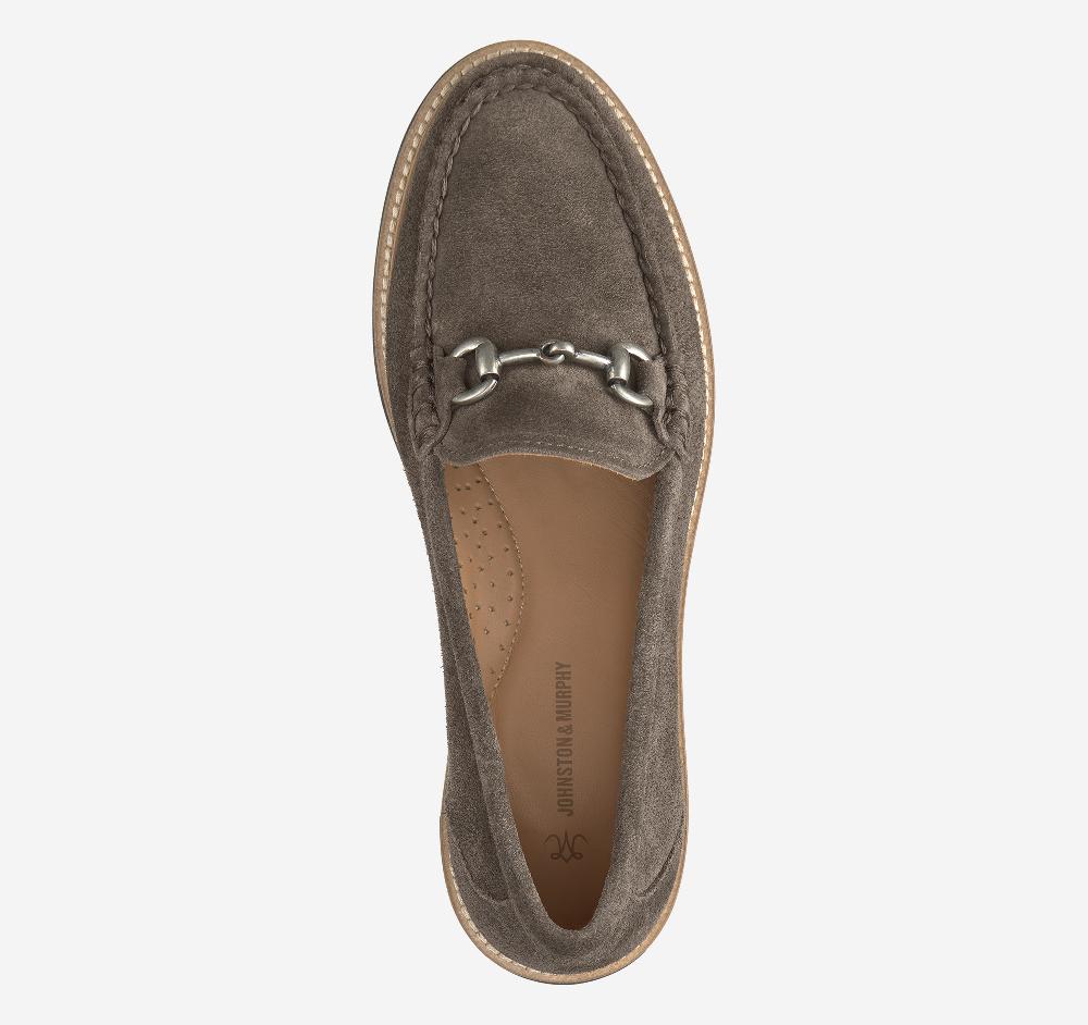 Johnston & Murphy Emmalynn Bit Loafer Dark Grey Suede