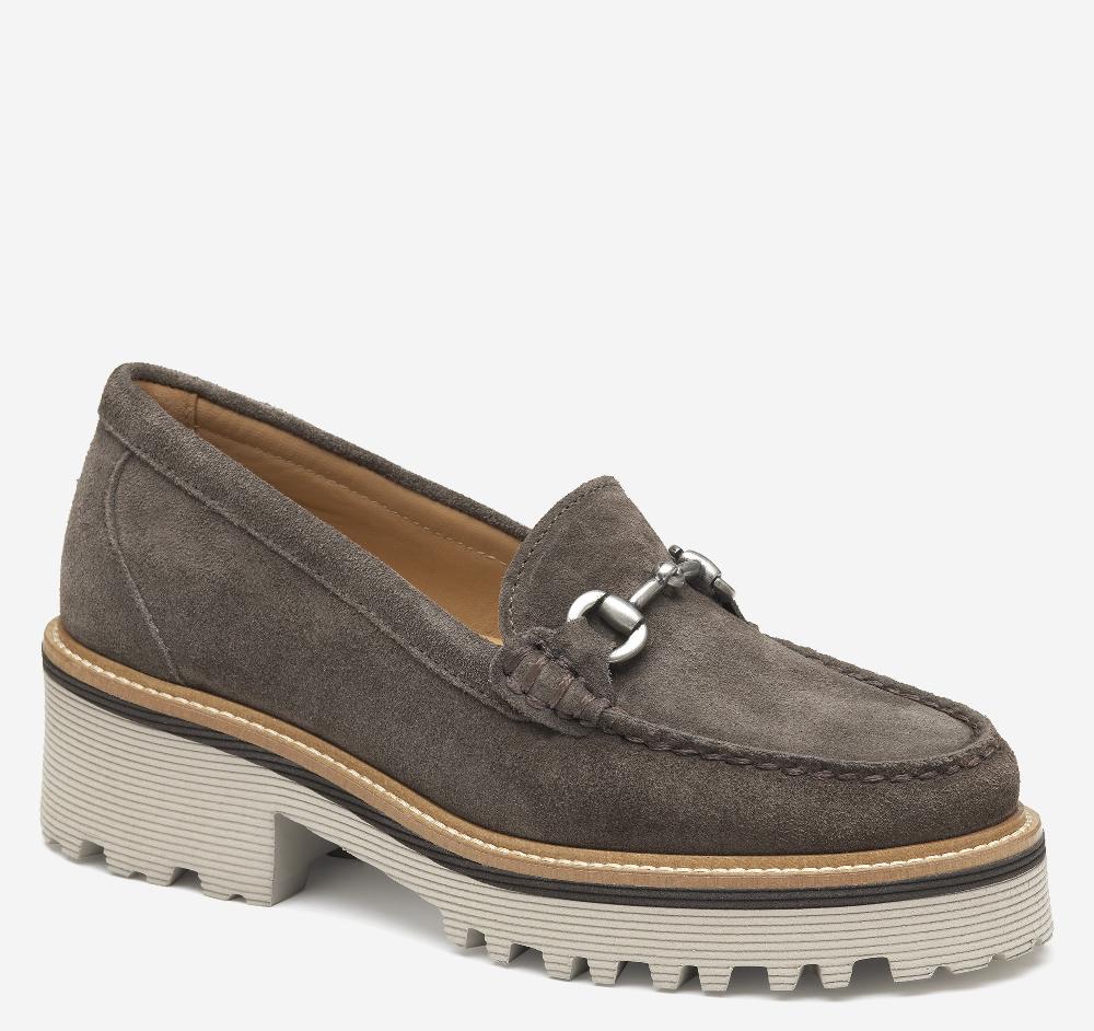 johnston & murphy Emmalynn Bit Loafer Dark Grey Suede