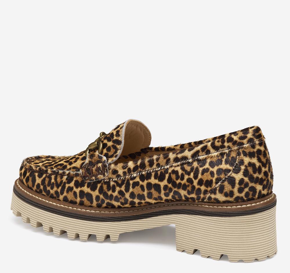 Johnston & Murphy Emmalynn Bit Loafer Leopard Haircalf