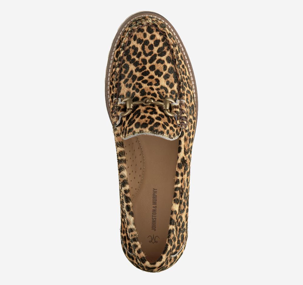 Johnston & Murphy Emmalynn Bit Loafer Leopard Haircalf