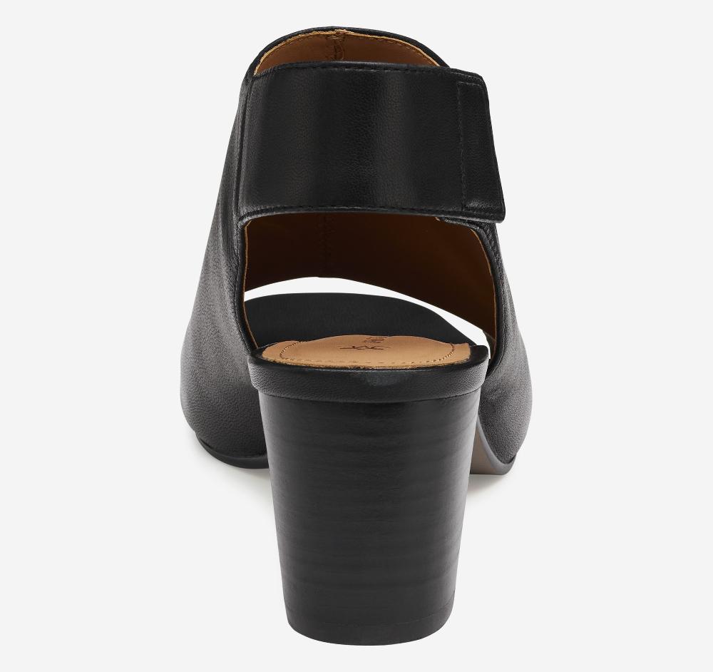 Johnston & Murphy Evelyn Open-Toe Bootie Black Glove Leather