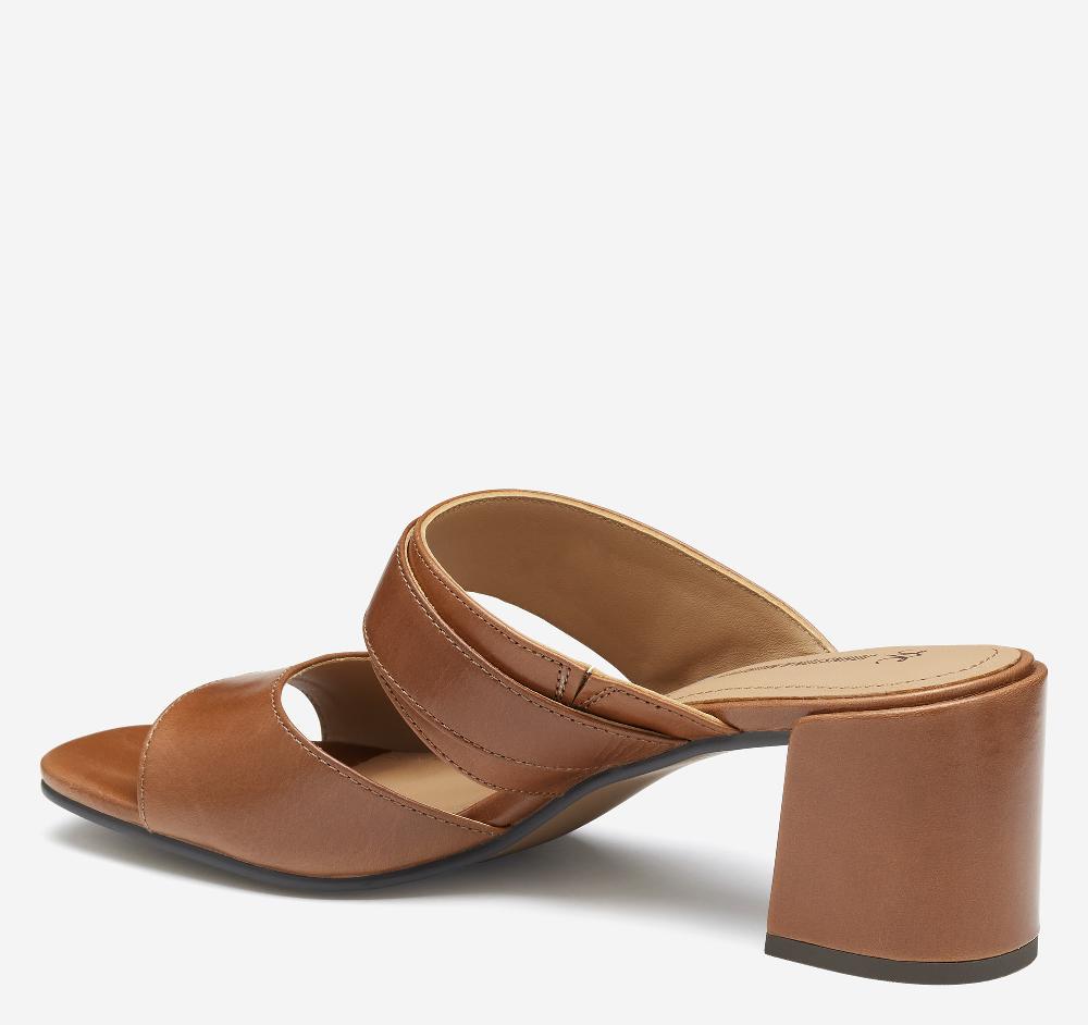 Johnston & Murphy Everly Buckle Slide Cognac Calfskin