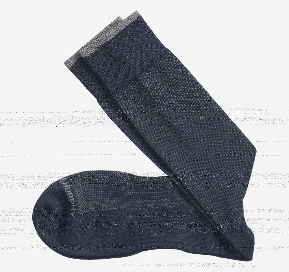 johnston & murphy First In Comfort Classic Pin Dot Socks Navy
