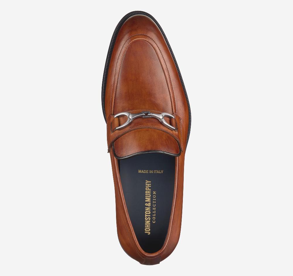 Johnston & Murphy Flynch Bit Loafer Tan Italian Calfskin