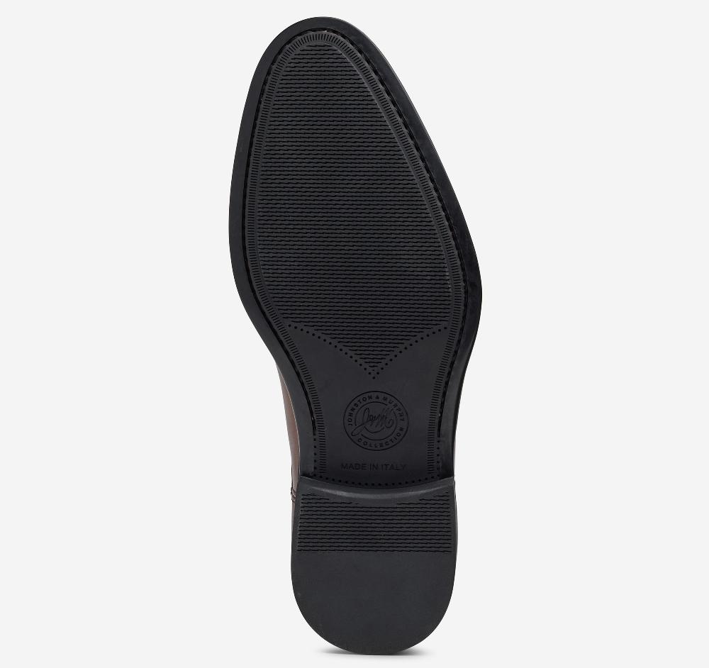 Johnston & Murphy Flynch Braided Strap Loafer Tan Italian Calfskin