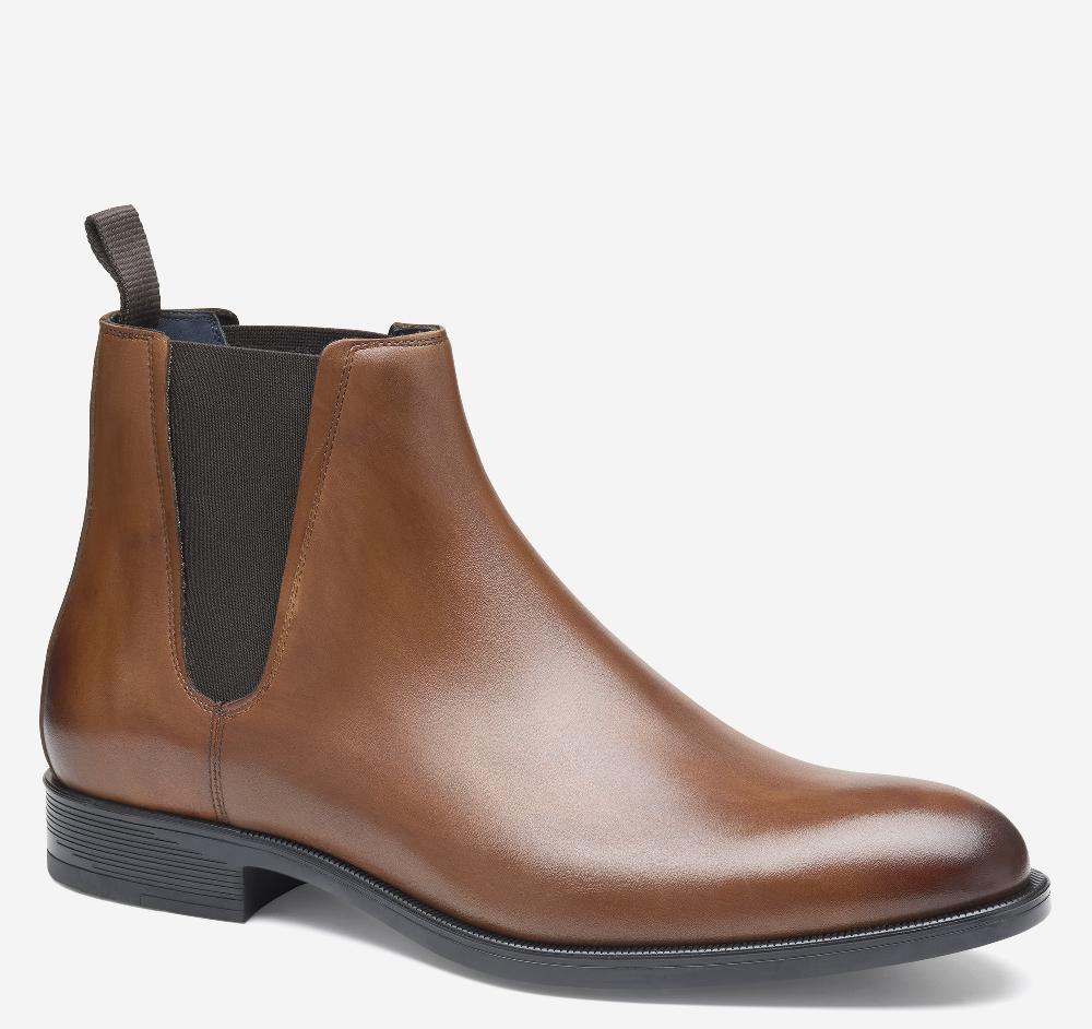 johnston & murphy Flynch Chelsea Boot Tan Italian Calfskin