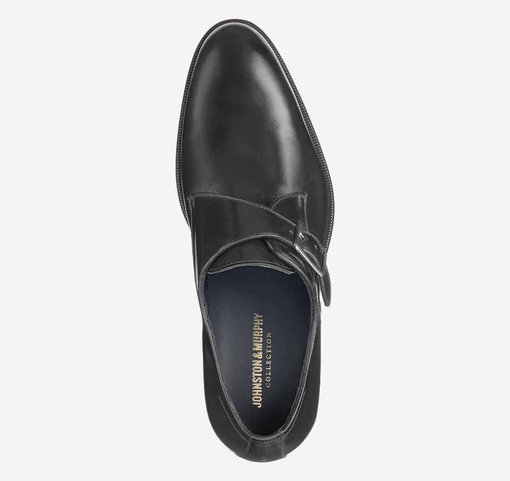 Johnston & Murphy Flynch Monk Strap Black Italian Calfskin