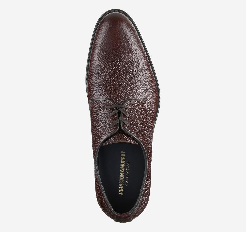 Johnston & Murphy Flynch Plain Toe Mahogany English Scotch Grain