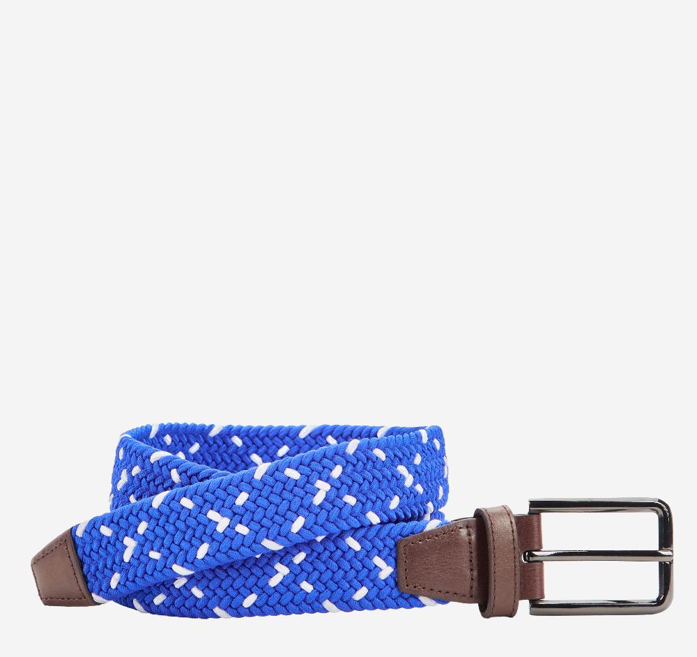johnston & murphy Game Day Woven Stretch-Knit Belt Royal