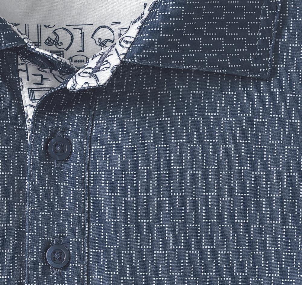 Johnston & Murphy Game Day XC4® Goal Post Print Polo Navy