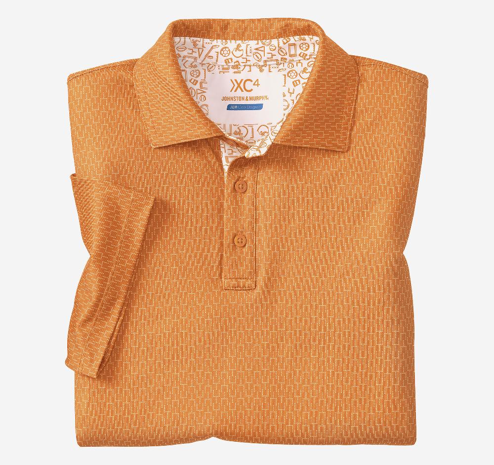 johnston & murphy Game Day XC4® Goal Post Print Polo Orange