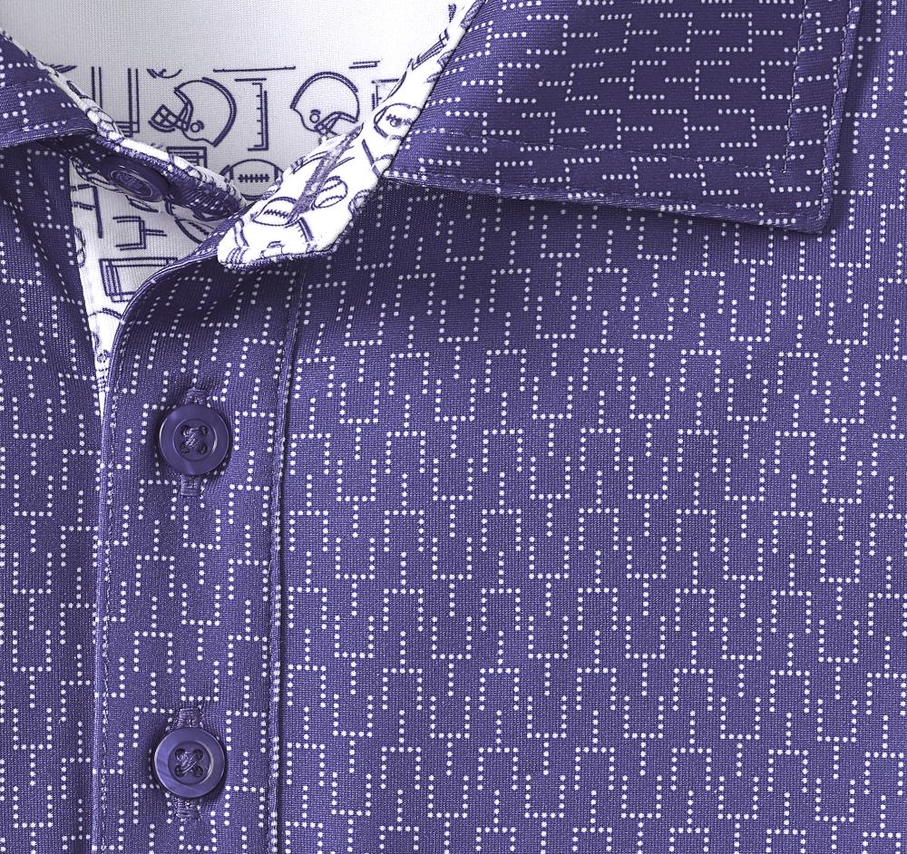 Johnston & Murphy Game Day XC4® Goal Post Print Polo Purple