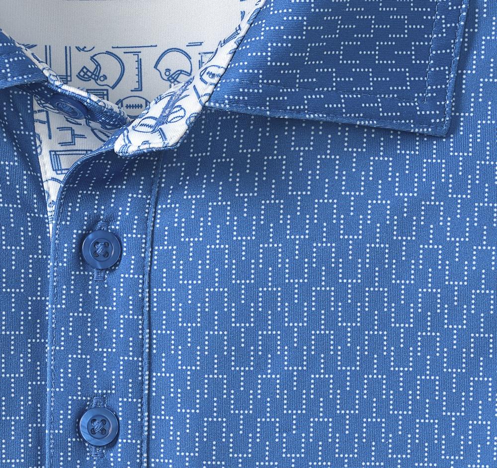 Johnston & Murphy Game Day XC4® Goal Post Print Polo Royal