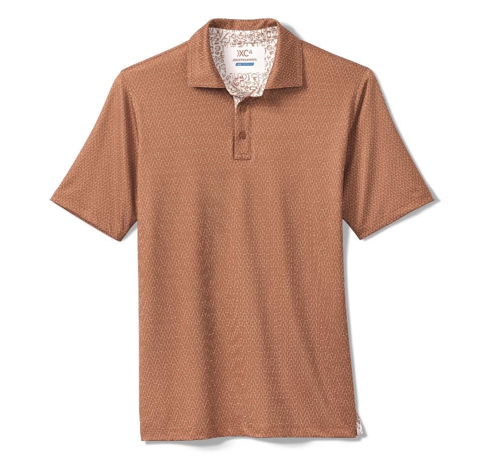 Johnston & Murphy Game Day XC4® Goal Post Print Polo Rust