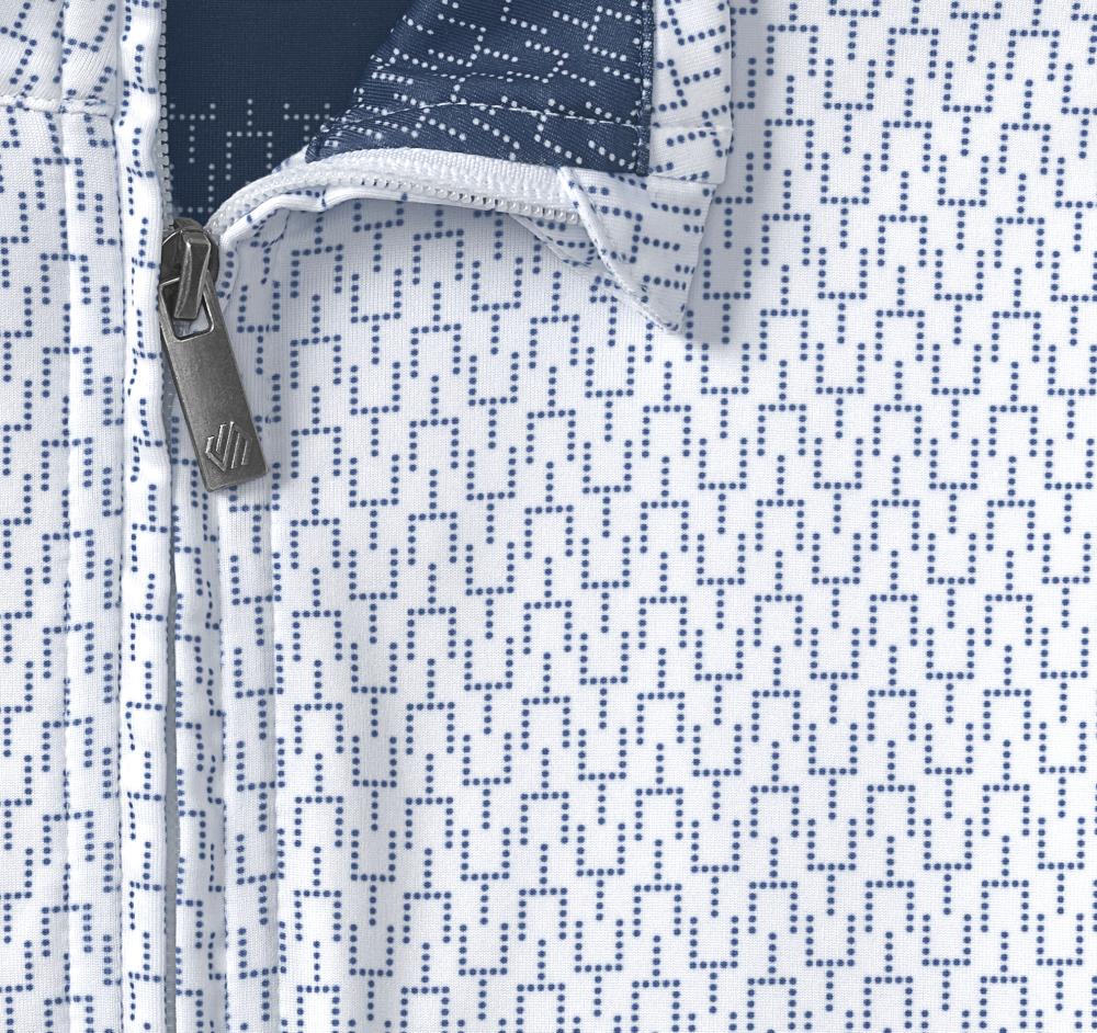 Johnston & Murphy Game Day XC4® Goal Post Print Quarter-Zip Navy