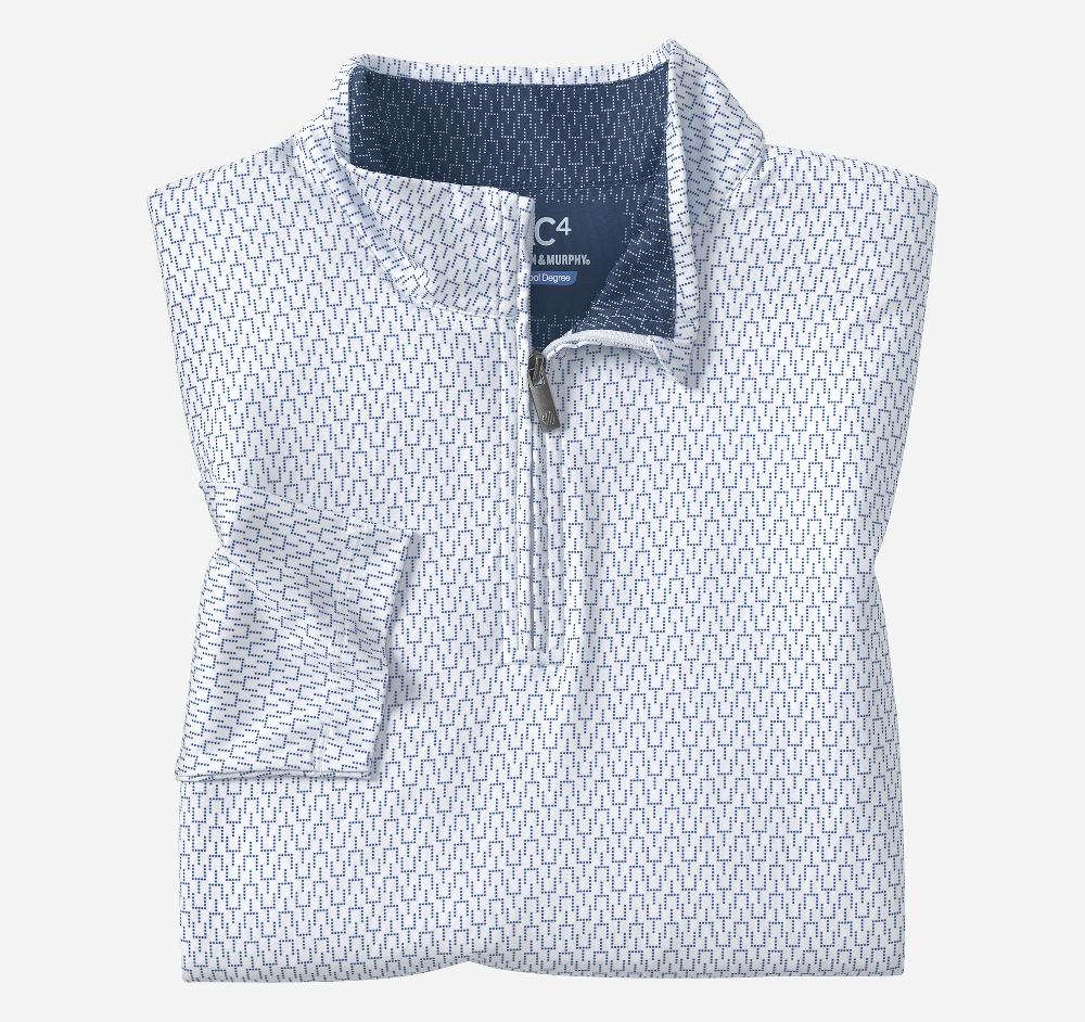 johnston & murphy Game Day XC4® Goal Post Print Quarter-Zip Navy