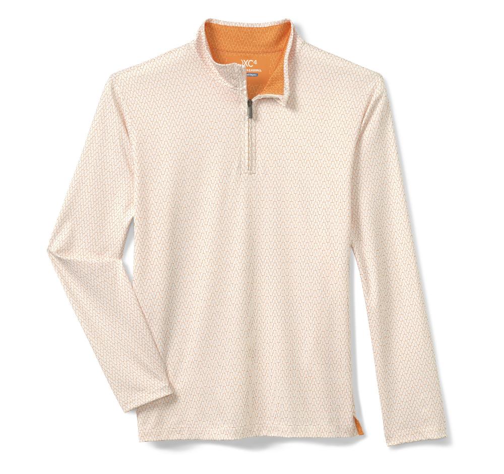 Johnston & Murphy Game Day XC4® Goal Post Print Quarter-Zip Orange