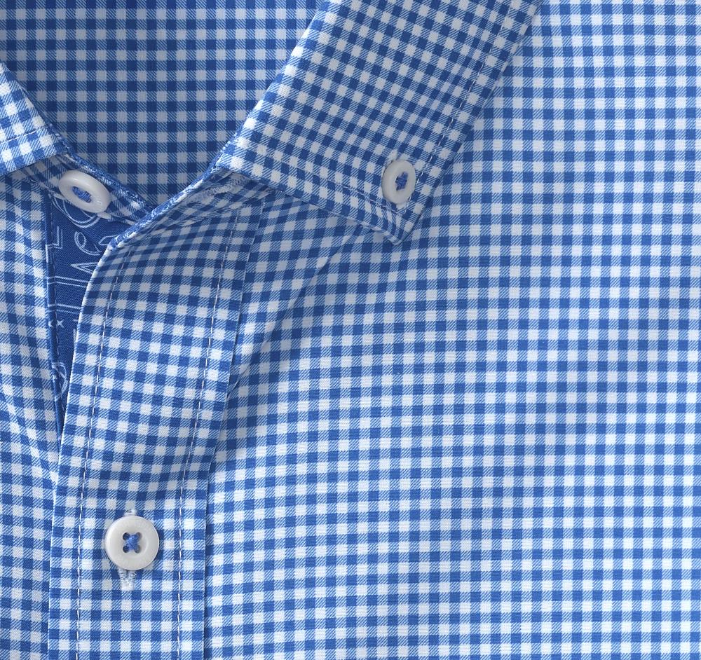 Johnston & Murphy Game Day XC4® Long-Sleeve Gingham Shirt Royal