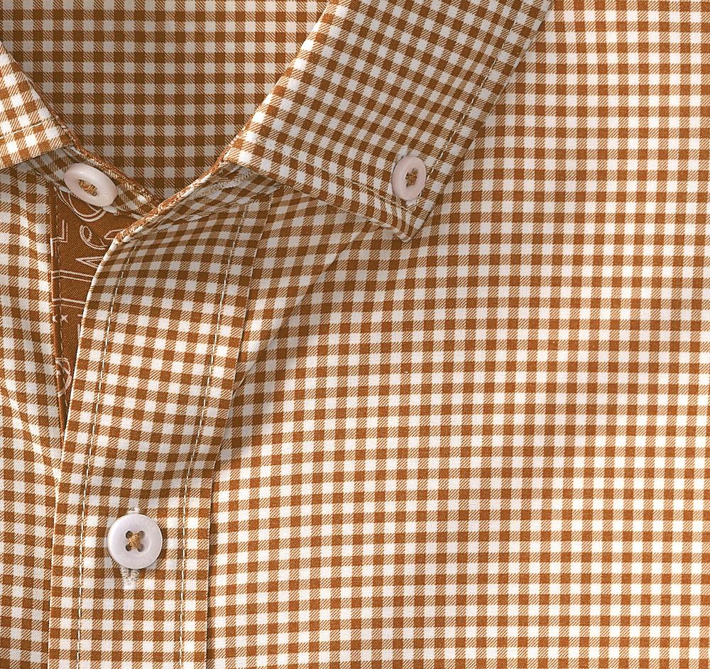 Johnston & Murphy Game Day XC4® Long-Sleeve Gingham Shirt Rust