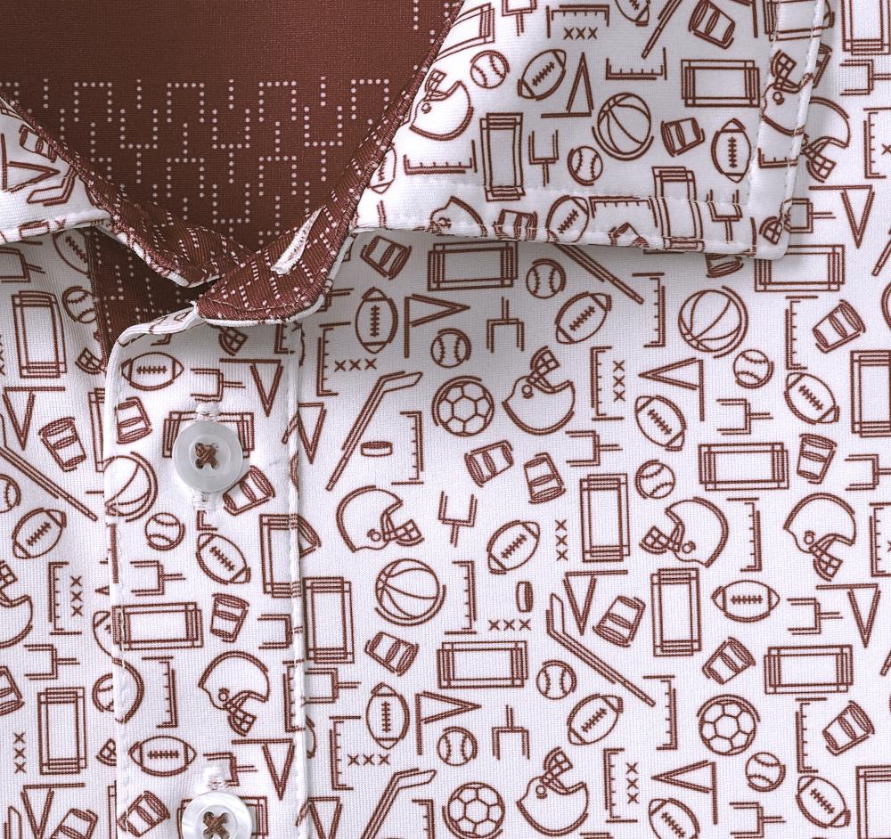 Johnston & Murphy Game Day XC4® Multi-Sport Print Polo Burgundy