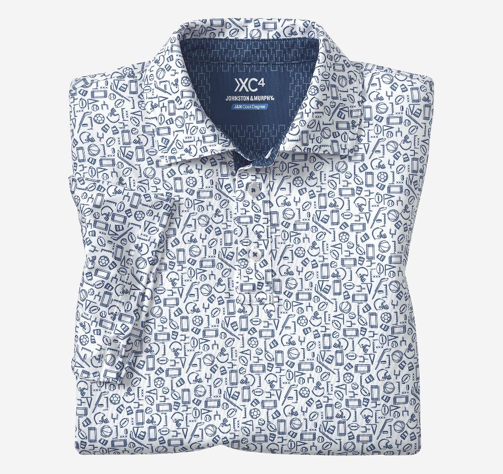 johnston & murphy Game Day XC4® Multi-Sport Print Polo Navy