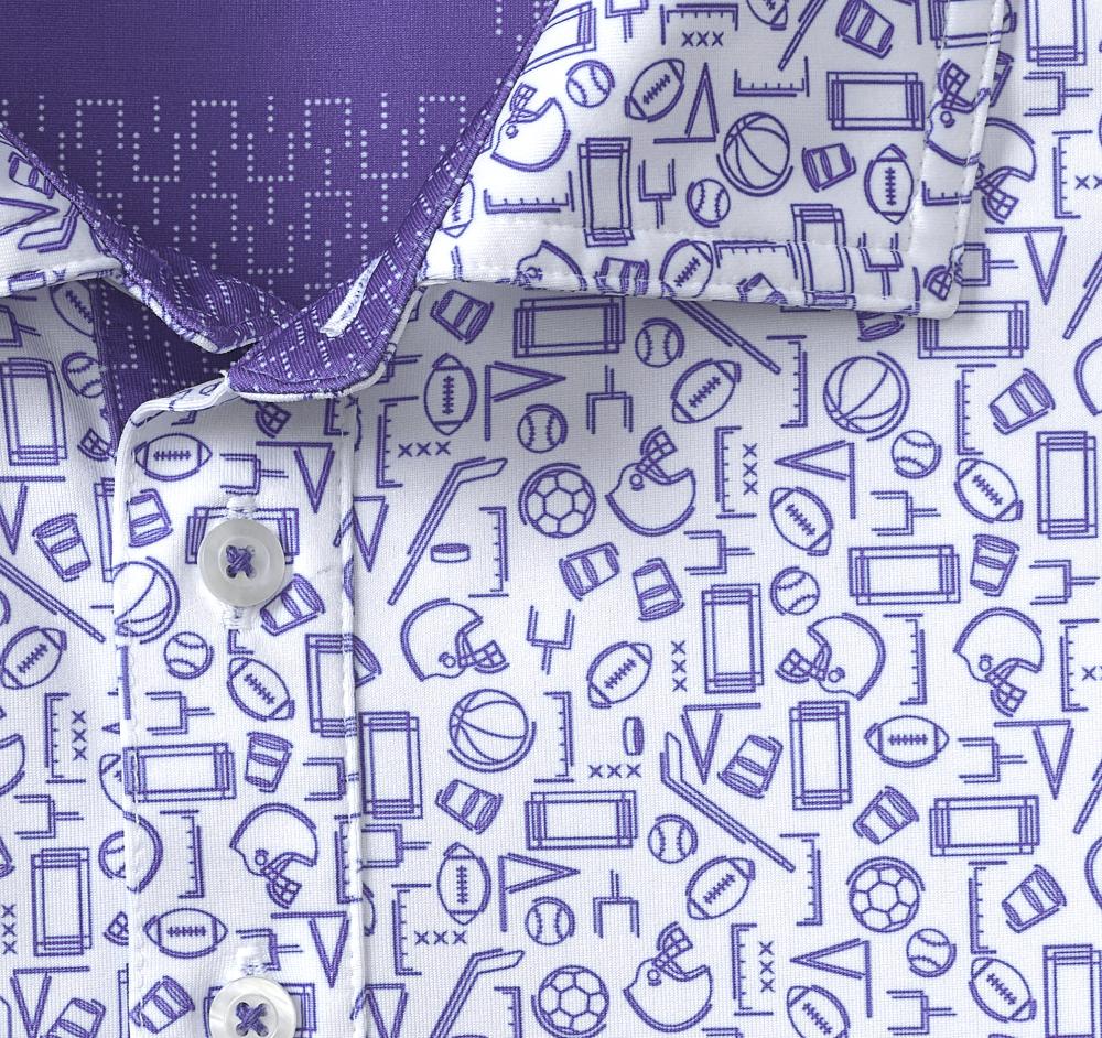 Johnston & Murphy Game Day XC4® Multi-Sport Print Polo Purple