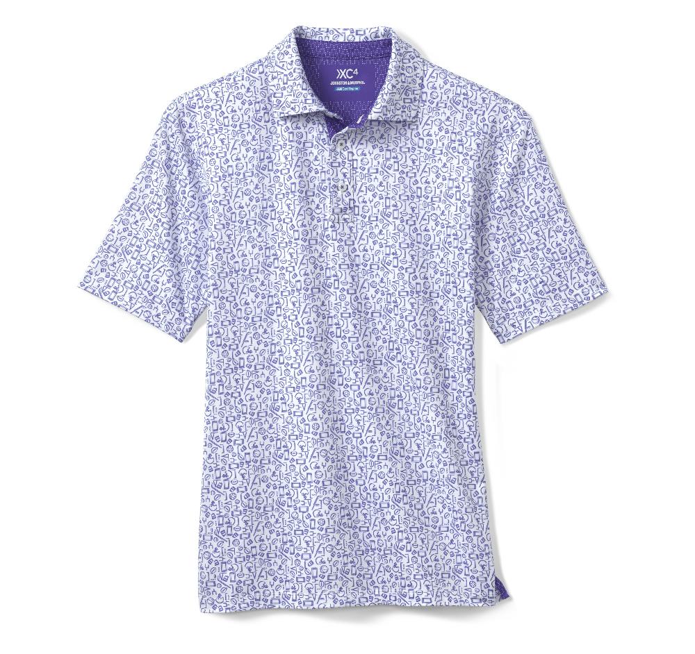 Johnston & Murphy Game Day XC4® Multi-Sport Print Polo Purple