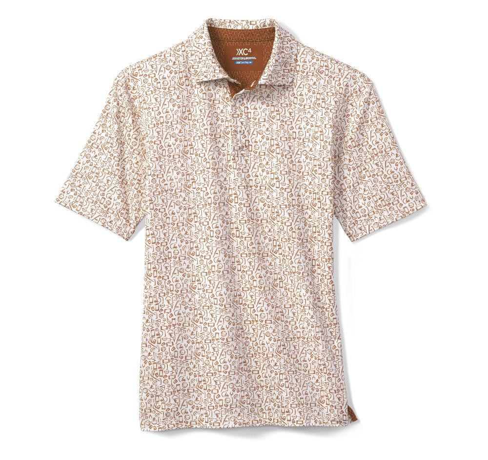 Johnston & Murphy Game Day XC4® Multi-Sport Print Polo Rust