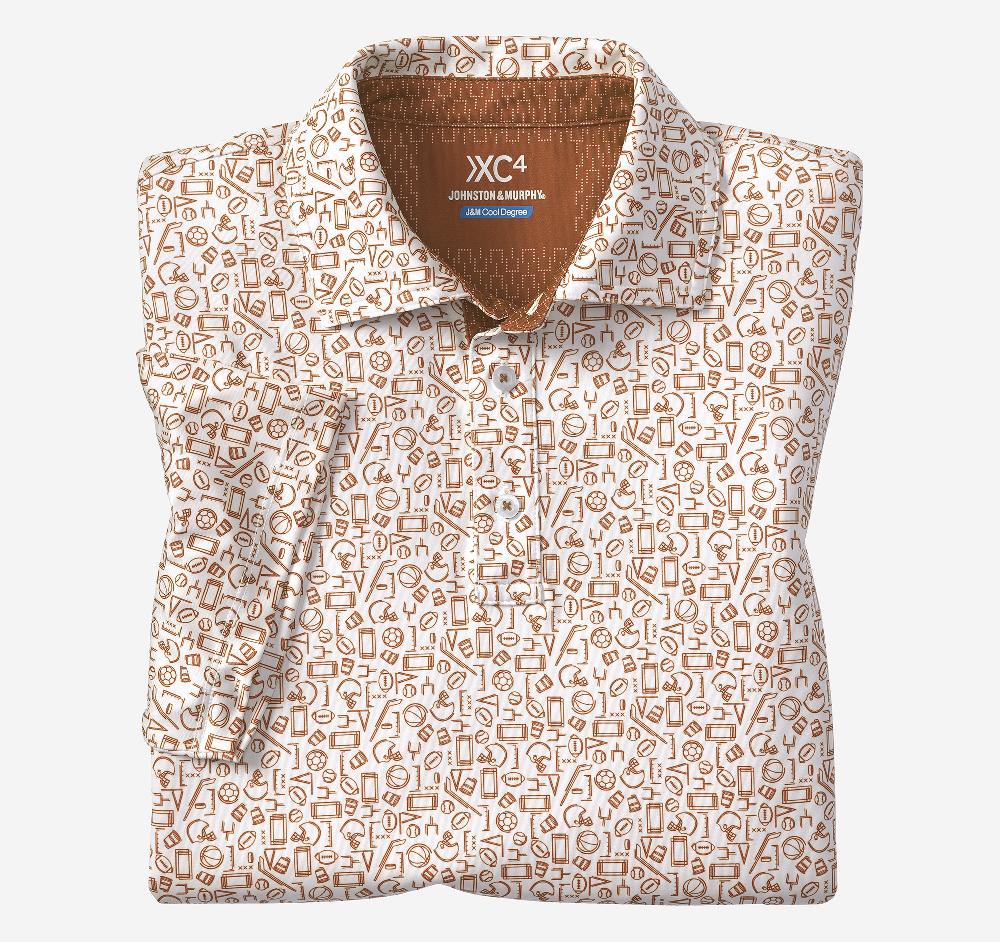 johnston & murphy Game Day XC4® Multi-Sport Print Polo Rust
