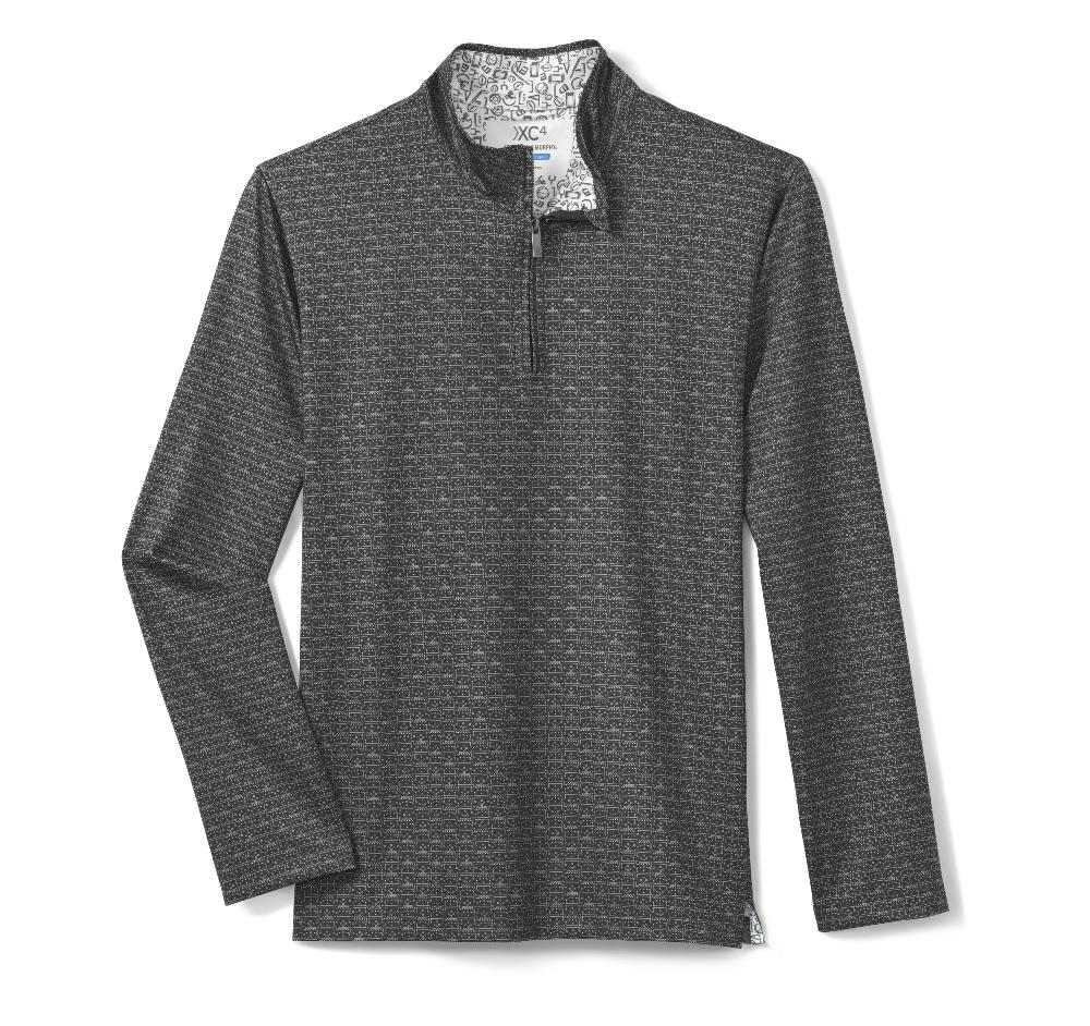 Johnston & Murphy Game Day XC4® Plays Print Quarter-Zip Black