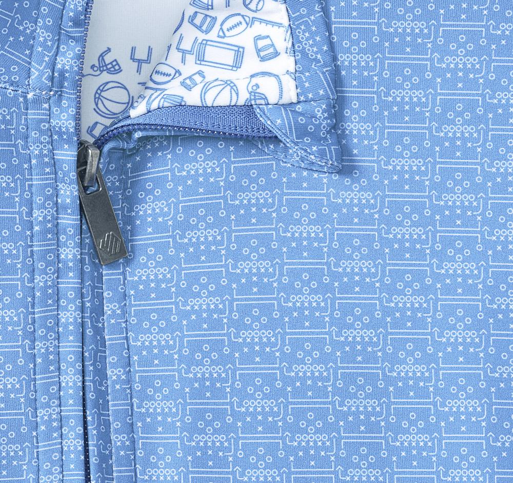 Johnston & Murphy Game Day XC4® Plays Print Quarter-Zip Light Blue