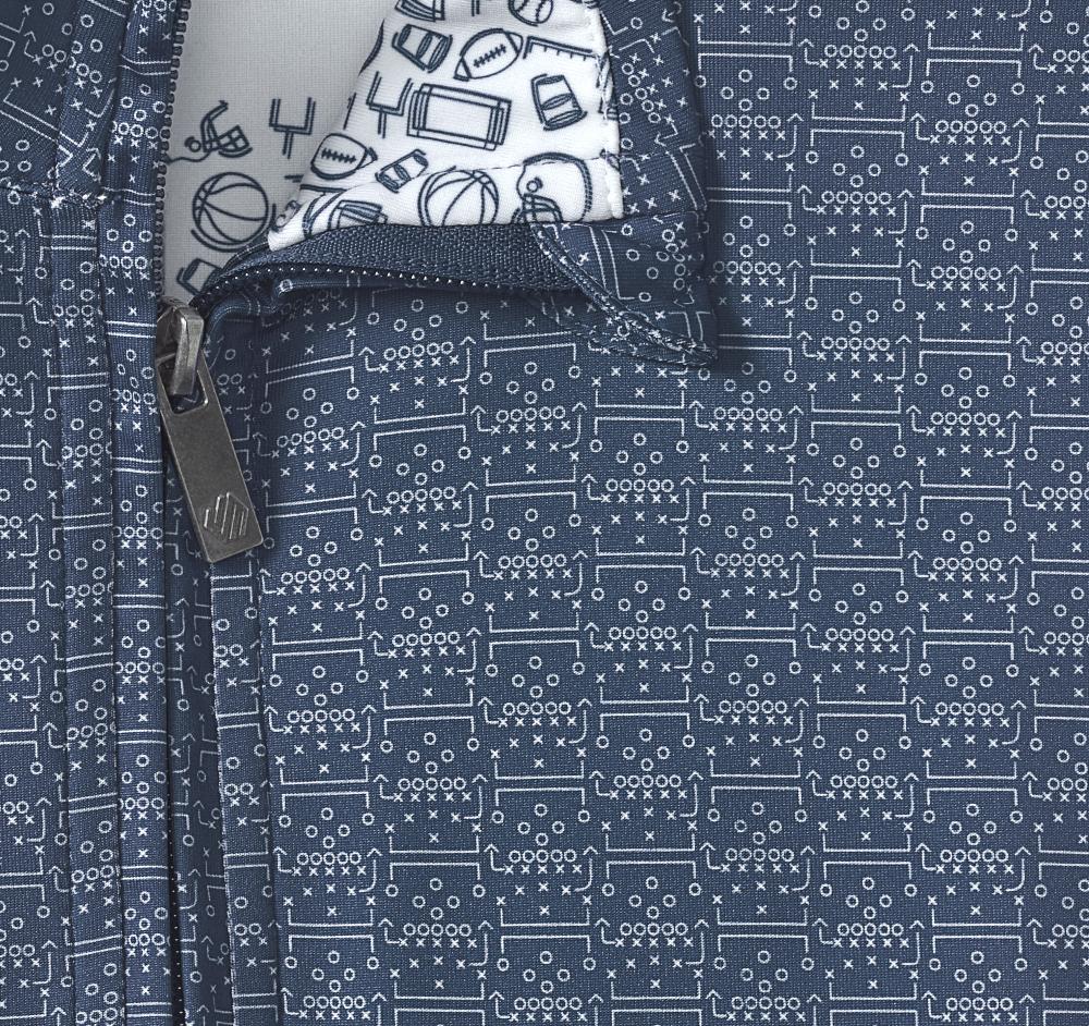 Johnston & Murphy Game Day XC4® Plays Print Quarter-Zip Navy