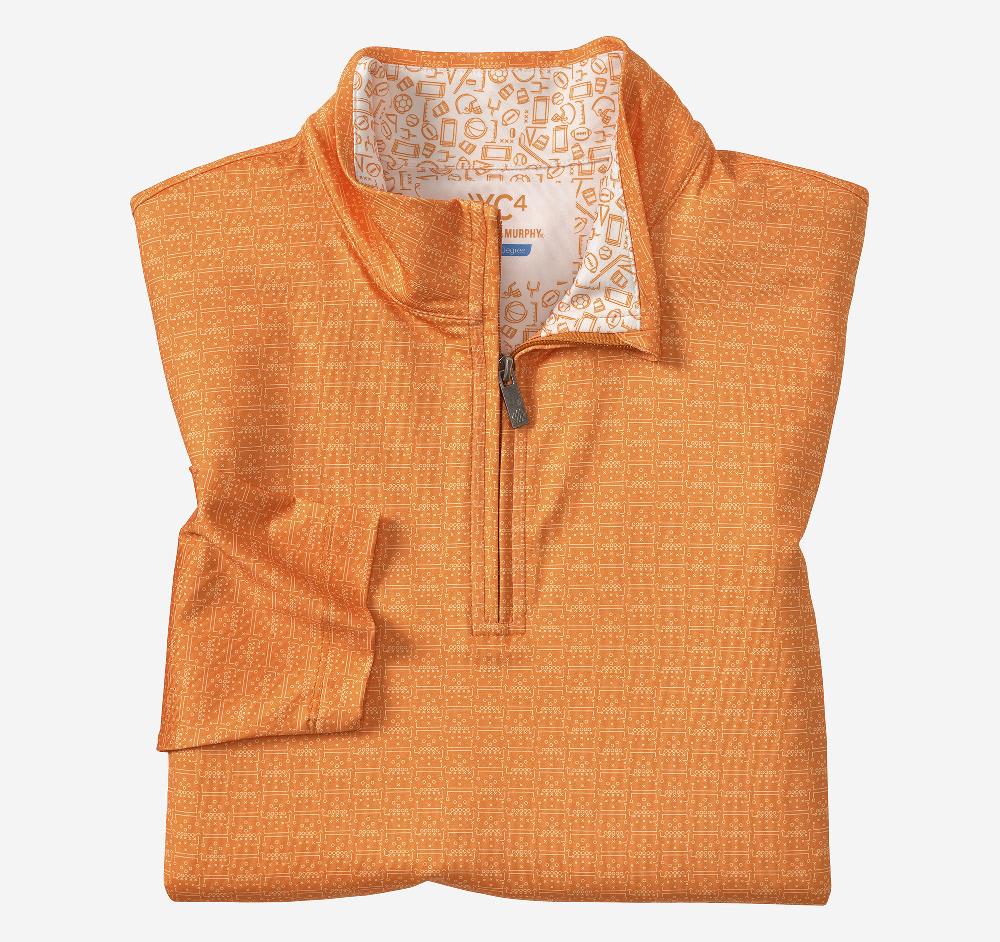 johnston & murphy Game Day XC4® Plays Print Quarter-Zip Orange