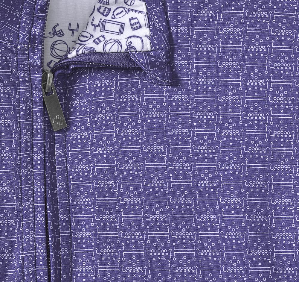 Johnston & Murphy Game Day XC4® Plays Print Quarter-Zip Purple