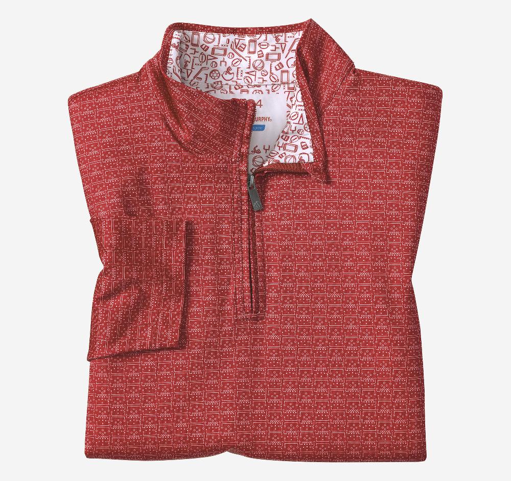 johnston & murphy Game Day XC4® Plays Print Quarter-Zip Red
