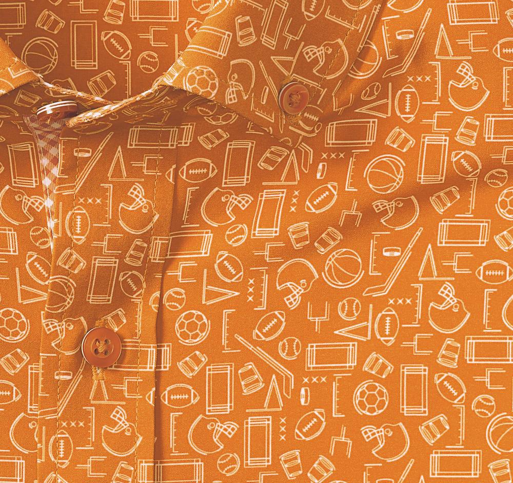 Johnston & Murphy Game Day XC4® Short-Sleeve Multi-Sport Print Shirt Orange