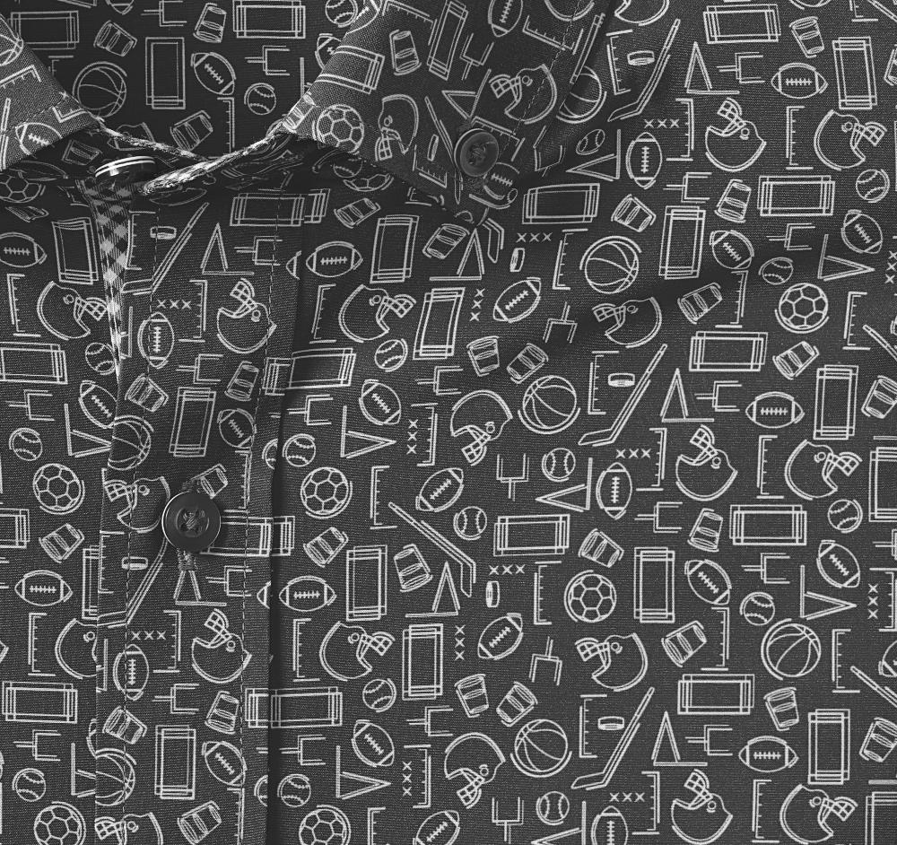 Johnston & Murphy Game Day XC4® Short-Sleeve Multi-Sport Print Shirt Black