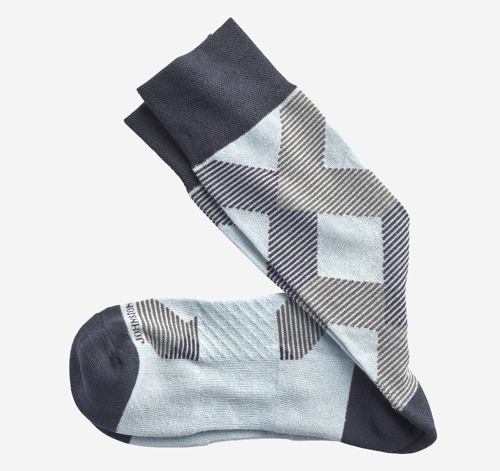 johnston & murphy Geometric Socks Light Blue Geometric